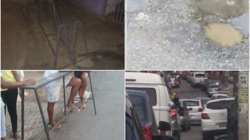 [Buracos e cavaletes tornam trânsito em Pernambués desordenados]