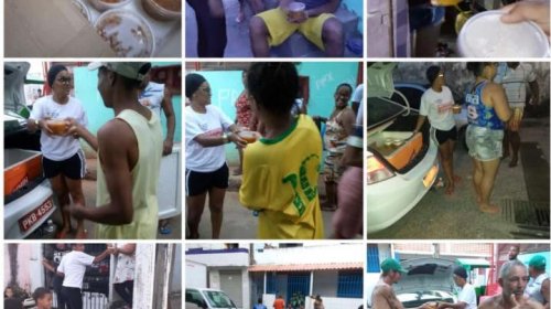 [Movimento solidário distribui 200 sopas em Pernambués ]