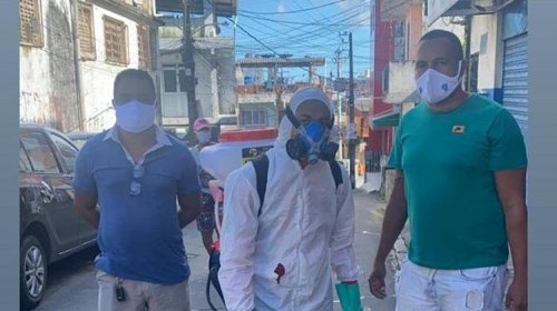 [Mais uma vez, ruas de Pernambués passam por desinfecção contra coronavírus ]