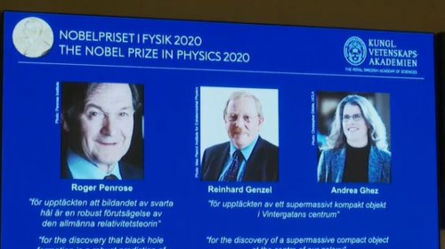 [Nobel de Física 2020 premia três cientistas por descobertas sobre buracos negros]