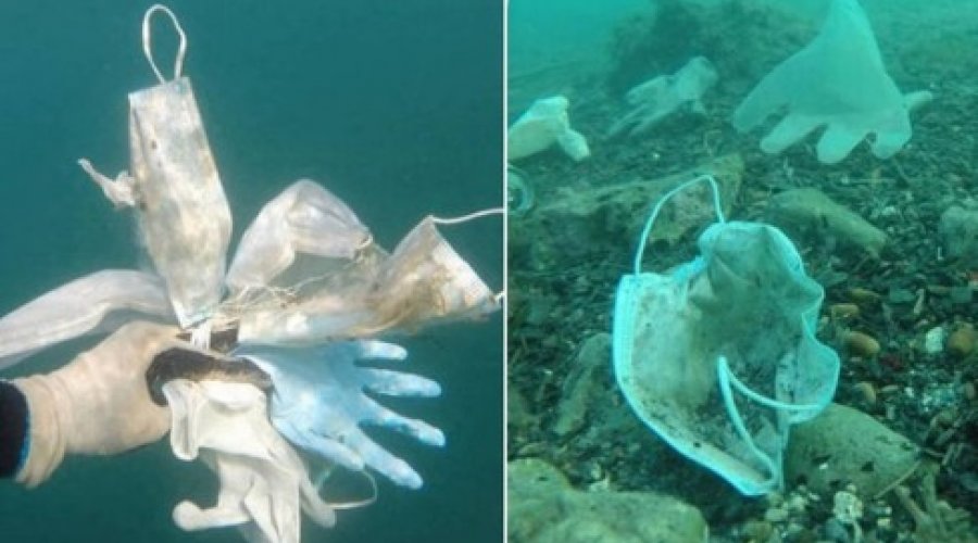 [Mais de 1,5 bilhão de toneladas de máscaras acabaram no mar em 2020, alerta entidade]