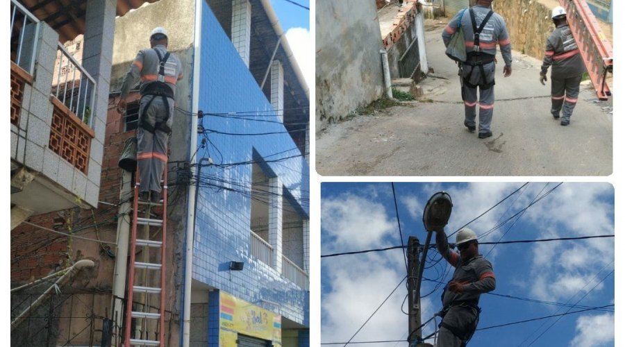 [Ilumina Comunidade: Rua das Flores e Araguaia em Pernambués recebem troca de lâmpadas ]