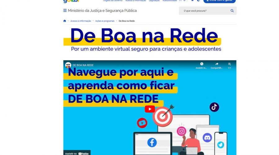[Governo cria site com dicas sobre como proteger crianças nas redes]